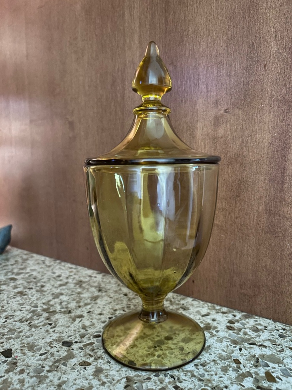 Amber Glass Apothecary Jar with Lid